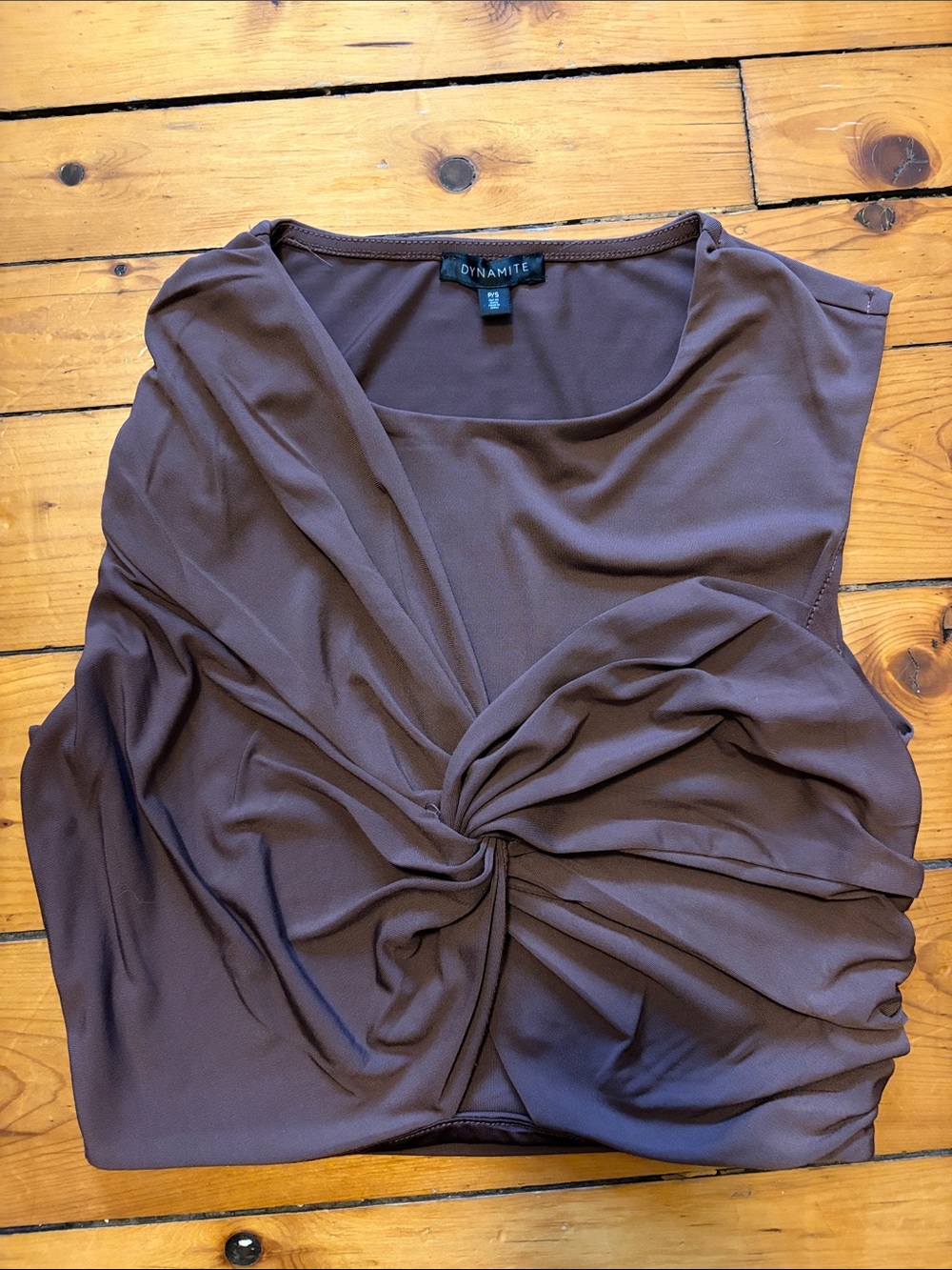 Dynamite Brown Twist-Front Sleeveless Camisole